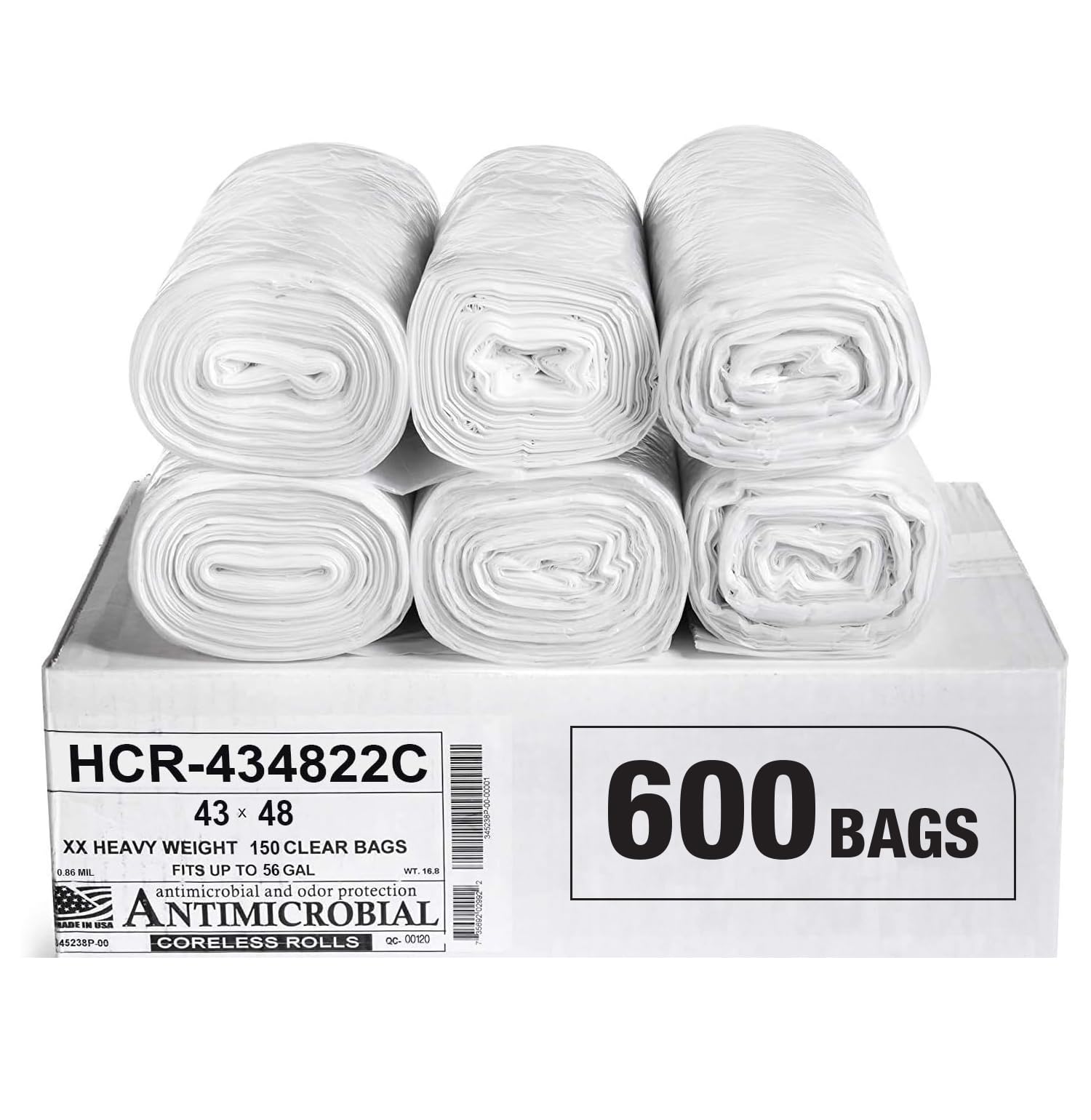 Aluf Plastics High Density Trash Bags, 10 Gallon, 4000 Count, 6 Micron (eq), 24" x 24", Black, for Bathroom, Office, Industrial, Commercial, Janitorial, Municipal, Recycling