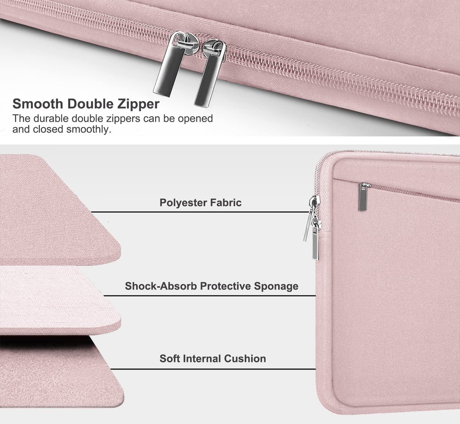 Laptop Sleeve Case 13.3 Inch, Durable 14 Inch Laptop Case Computer Carrying Bag Protective Cover Compatible with 13 14 inch MacBook Pro, MacBook Air, Dell, HP, Lenovo, Notebook, Computer, Black