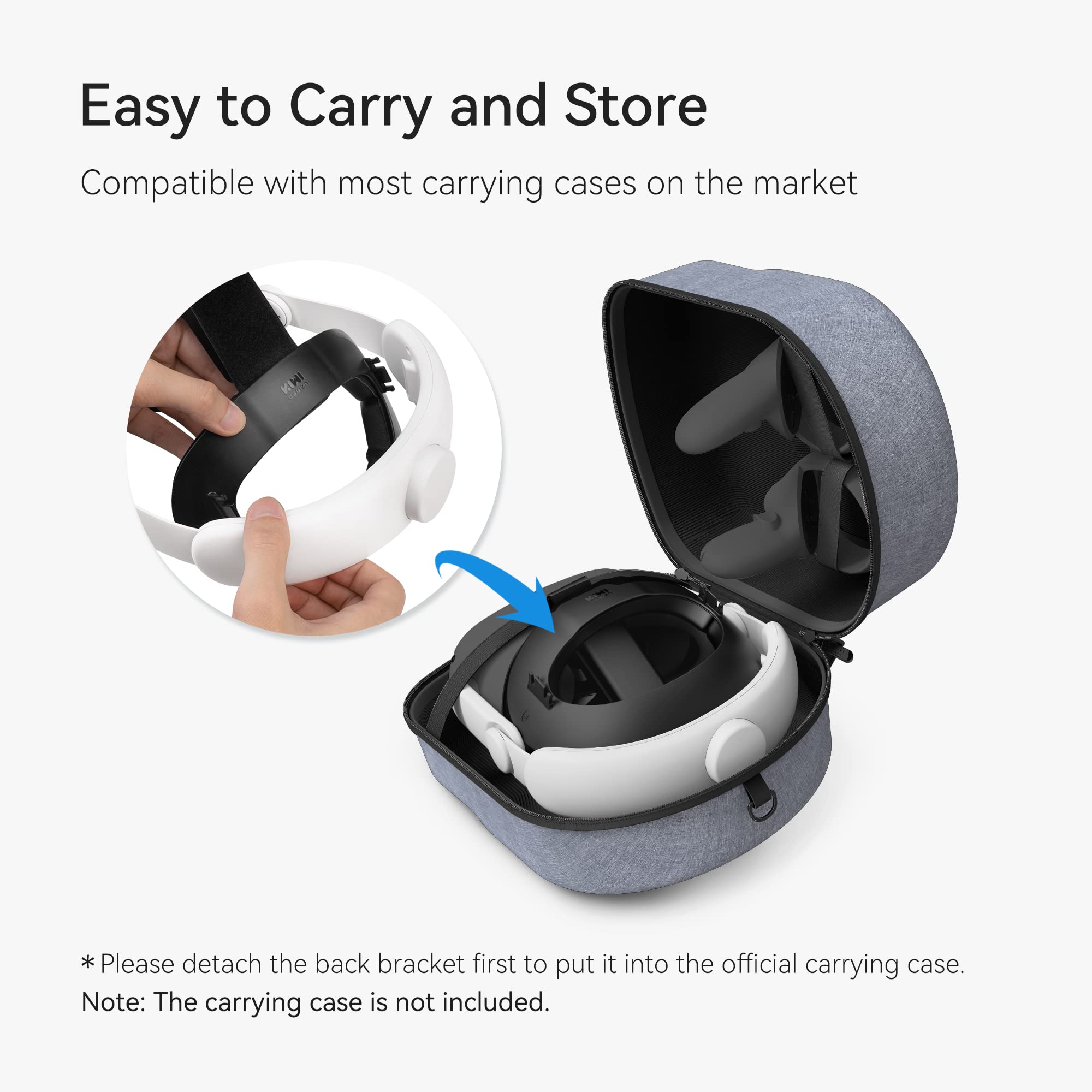 KIWI design K2 Comfort Head Strap Accessories Compatible with Oculus/Meta Quest 2, Elite Strap Replacement for Enhanced Support of VR Headset, NOT for Meta Quest 3/3S