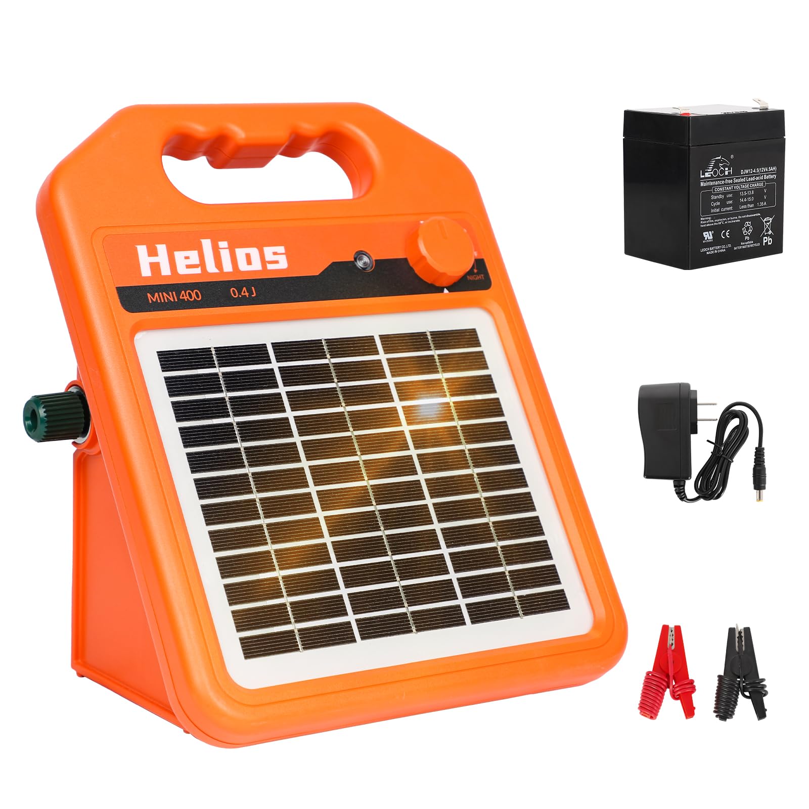 MINI160 2 Miles Solar Fence Charger, 0.16 Joule Solar Electric Fence Charger for Livestock, Pigs, Horses, Cattle Sheep, Solar Powered Electric Fence with Day or Night Mode, Easy Installation