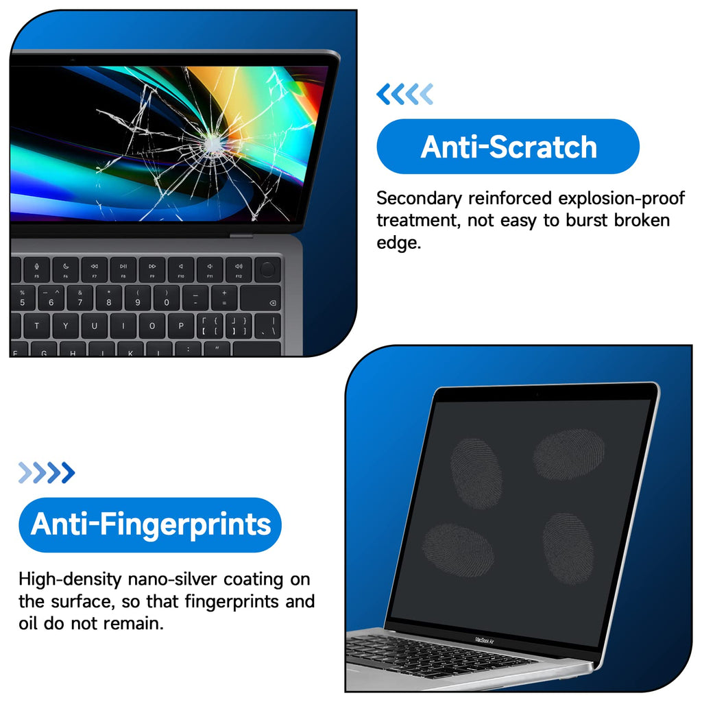 Paquete de 2 protectores de pantalla compatibles con MacBook Pro de 13 pulgadas (2016-2022 / M1, M2) y MacBook Air de 13 pulgadas (2018-2021 / M1), protector de pantalla antirreflejos, protector de