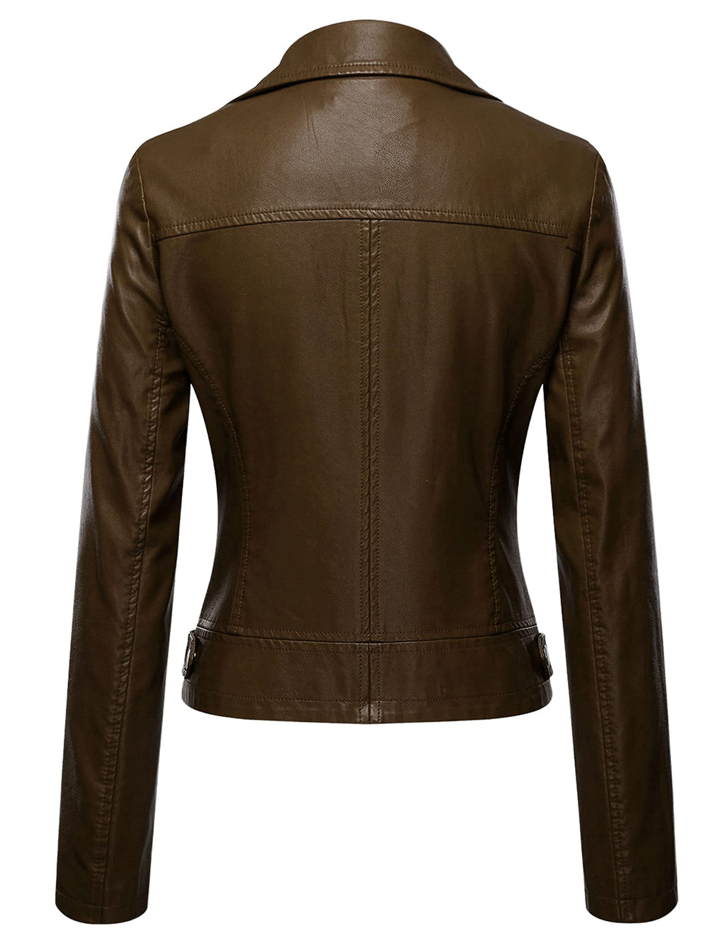 Tanming Women's Faux Leather Moto Biker Short Coat Jacket