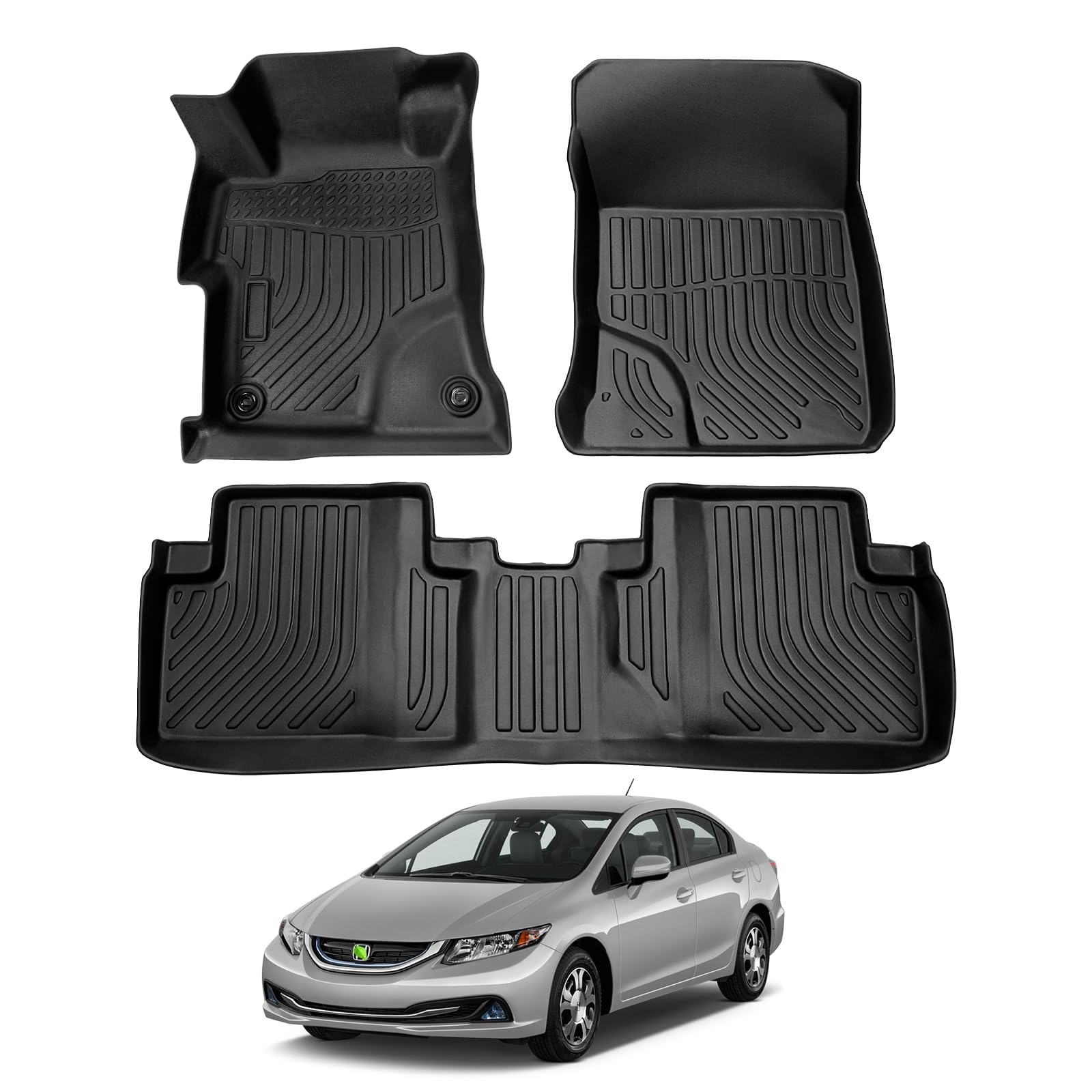 Cartist Floor Mats Compatible with Kia EV6 2022 2023 2024 2025 2026 Accessories All Weather Floor Liner Front & Rear 2 Rows Car Carpet Protection TPE Odorless