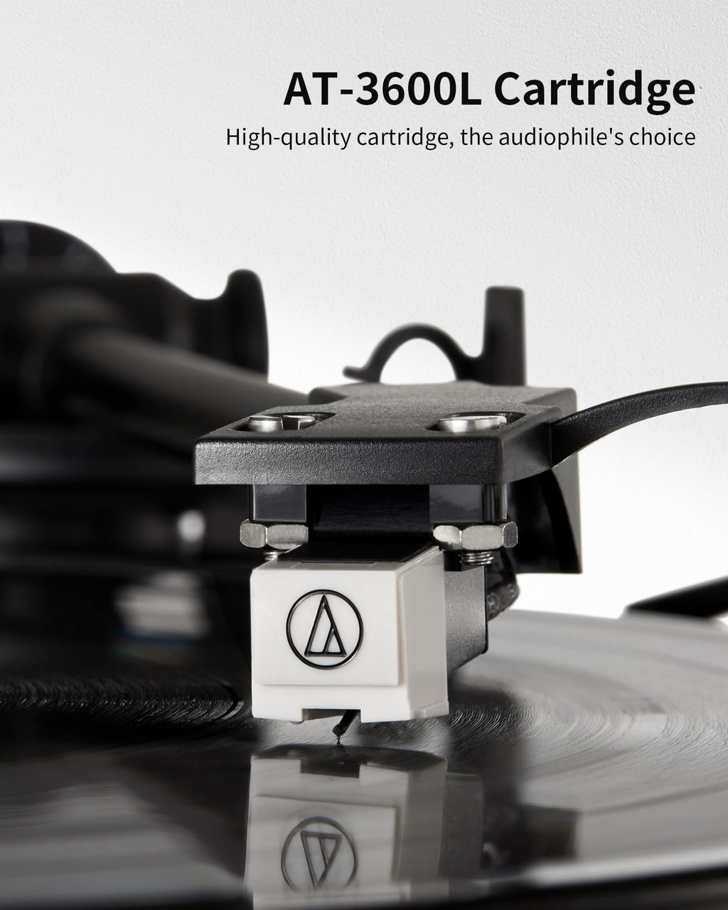 ANGELS HORN Bluetooth Turntable with Speakers, Vinyl Record Player System with AT-3600L, Built-in Phono Preamp, Belt Drive 2-Speed, Adjustable Counterweight, Pitch Control Hi-Fi Record Player System