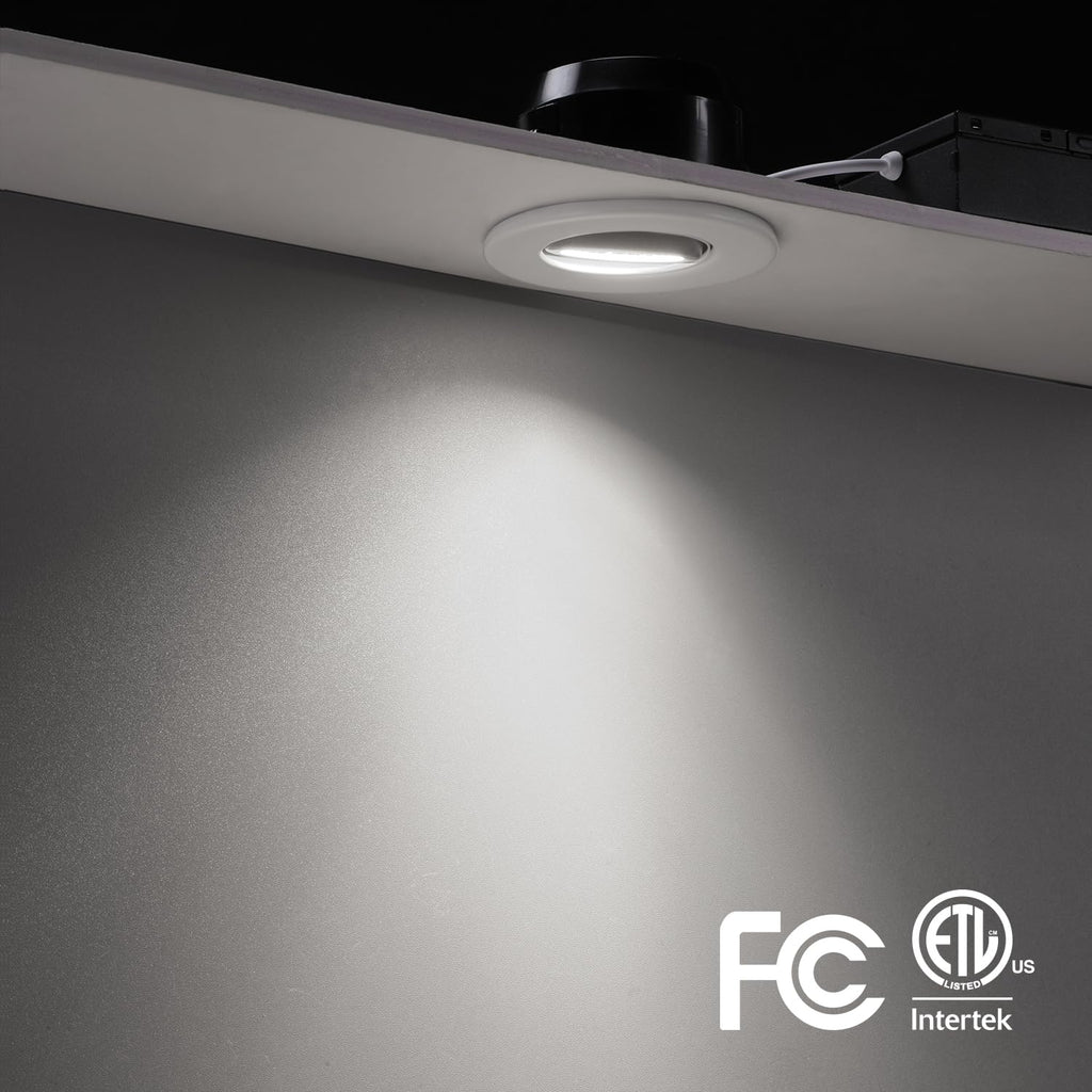 TORCHSTAR 12-Pack 5CCT 3 Inch Gimbal LED Recessed Light, 7W CRI90+ Dimmable Adjustable Eyeball Canless LED Downlight, 2700K/3000K/3500K/4000K/5000K Selectable, Airtight IC, ETL