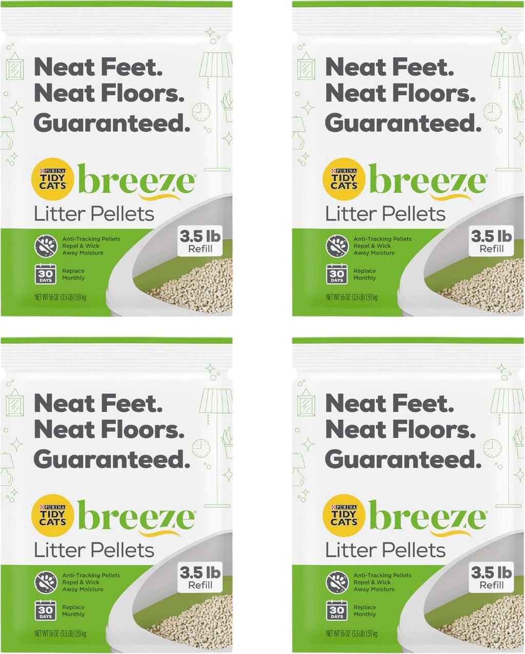 Tidy Cats Breeze Cat Breeze Litter Pellets, 3.5 LB (Pack of 4)