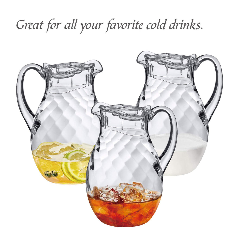Amazing Abby - Bubbly Whirly - Plastic Pitcher (64 oz, 2 Quart), Clear Water Pitcher with Lid, Fridge Jug, BPA-Free, Shatter-Proof, Great for Iced Tea, Sangria, Lemonade, Juice, Milk, and More