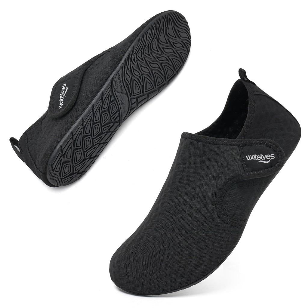 WateLves Water Shoes for Women Men Swim Beach Aqua Socks Quick Dry Barefoot House Slippers Travel Shoes with Adjustable Magic Tape for Pool Diving Boating Yoga Surf
