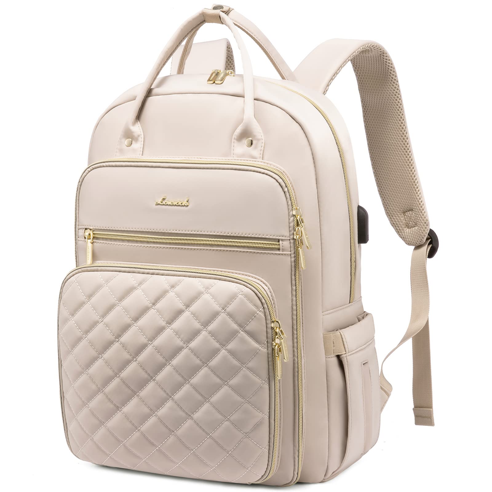 LOVEVOOK Laptop Backpack for Women, Water Resistant Travel Work Backpacks Purse College Business Teacher Nurse Computer bag with USB Charging Port