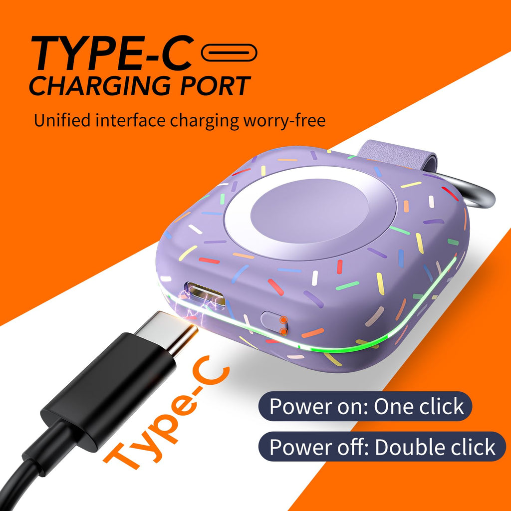 HUOTO Portable Charger for Apple Watch,Wireless Magnetic iWatch Charger 1200mAh Power Bank Travel Keychain Accessories Smart Chargers for Apple Watch Series 11/10/9/8/7/6/SE/5/4/3/2/1/UItra/UItra 2