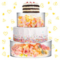 Sunnyray 2 Pcs Acrylic Cake Stands for Dessert Table Clear Fillable Cake Riser Cupcake Tier with LED Strings for Birthday Wedding Holiday Party Display(6'', 8'')