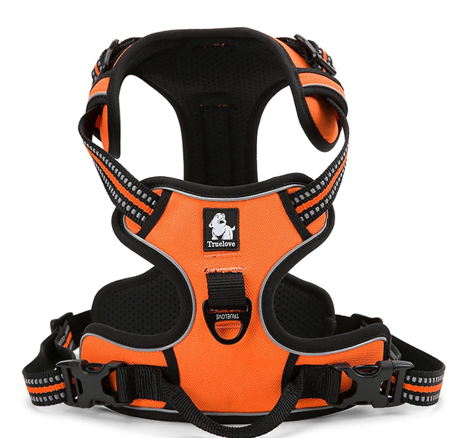 TRUE LOVE Adjustable No-Pull Dog Harness Reflective Pup Vest Harnesses Comfortable Control Brilliant Colors TLH5651(Black,XS)