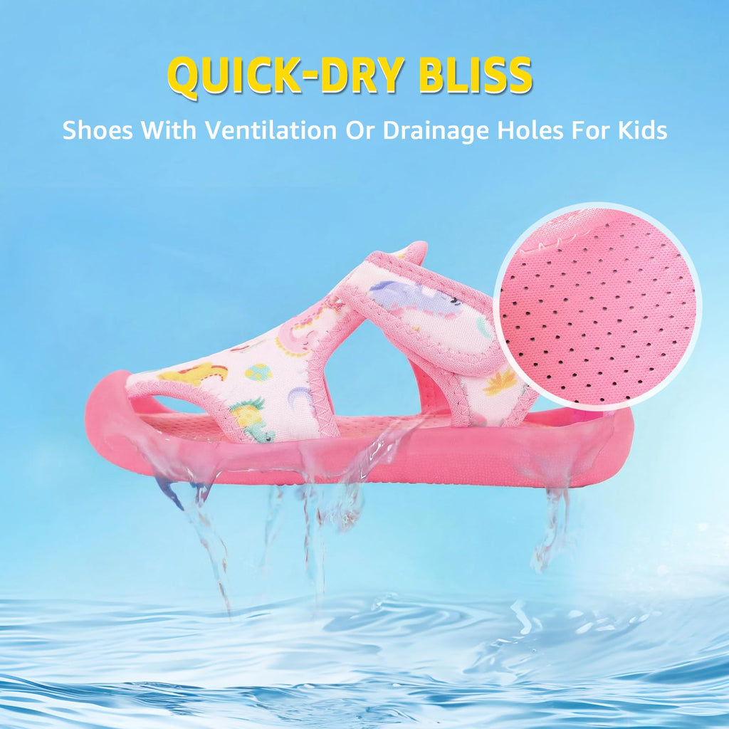 STQ Boys Girls Water Shoes Quick-Dry Slip on Beach Swim Pool Sandals(Toddler/Little Kid)