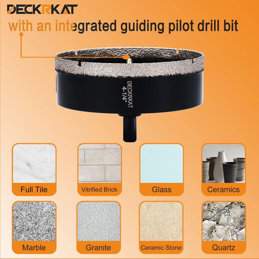 1 Inch Diamond Hole-Saw Bits with Pilot Drill Bit - 2pc 1" Diamond Tipped Tile Hole Saws with Guiding Bit Accurate Drilling for Porcelain Tile Ceramic Pottery Granite Stone Glass Bottles 25mm