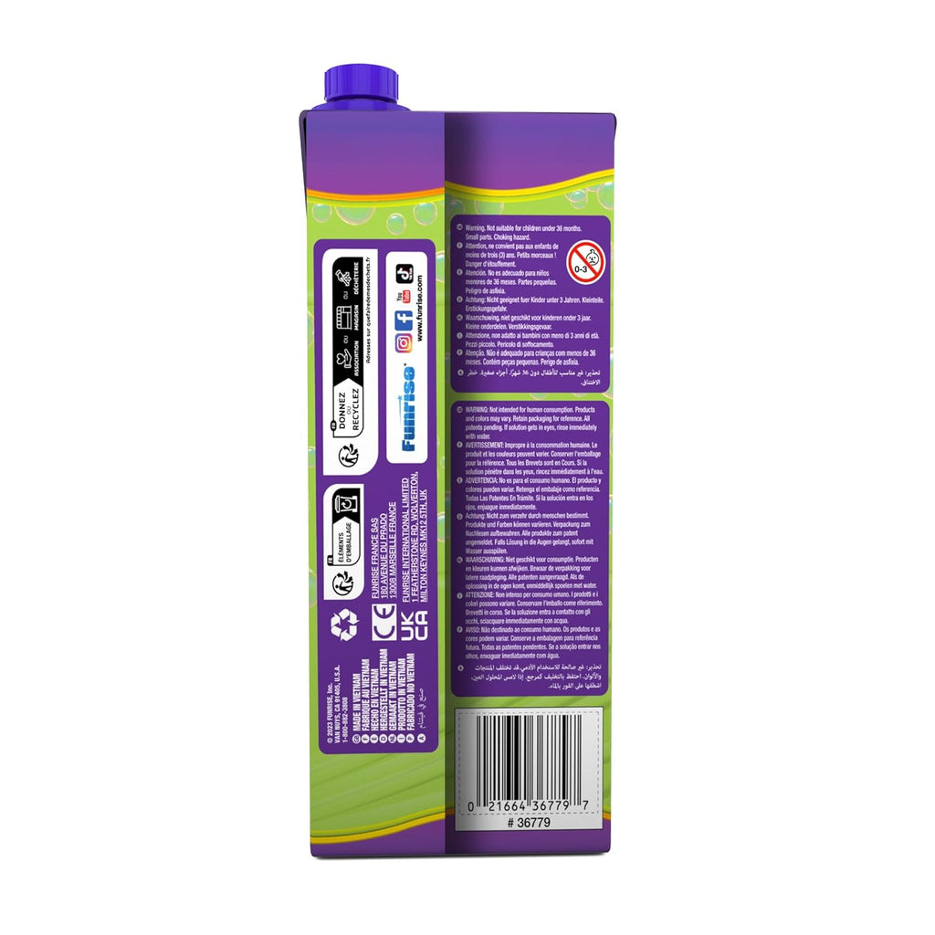 Gazillion Bubbles Original Premium Bubble Solution 1L - Giant, Vibrant, Safe Bubbles with Eco-Friendly Packaging, Outdoor Party Fun