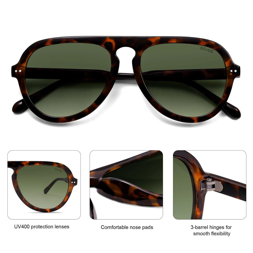 SOJOS Retro Aviator Sunglasses Womens Mens Vintage Plastic Frame Shades Lentes De Sol Para Mujer SJ2255