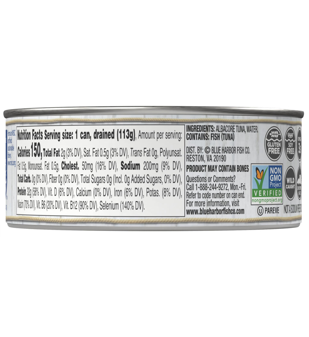 Blue Harbor Fish Co. Wild Albacore Tuna in Water with No Salt Added, 4.6 Ounce
