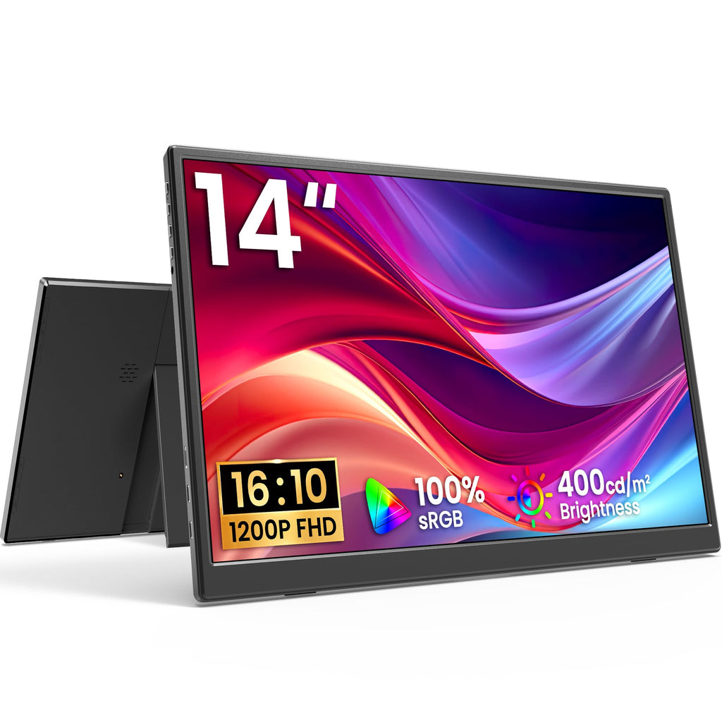 Portable Monitor 15.6 Inch 1080P USB-C HDMI Ultra-Slim Travel Monitor with Kickstand, Compatible with Xbox, Laptop, PC, Mac Phone, PS, Swich IPS Ultra-Thin Zero Frame Gaming Monitor
