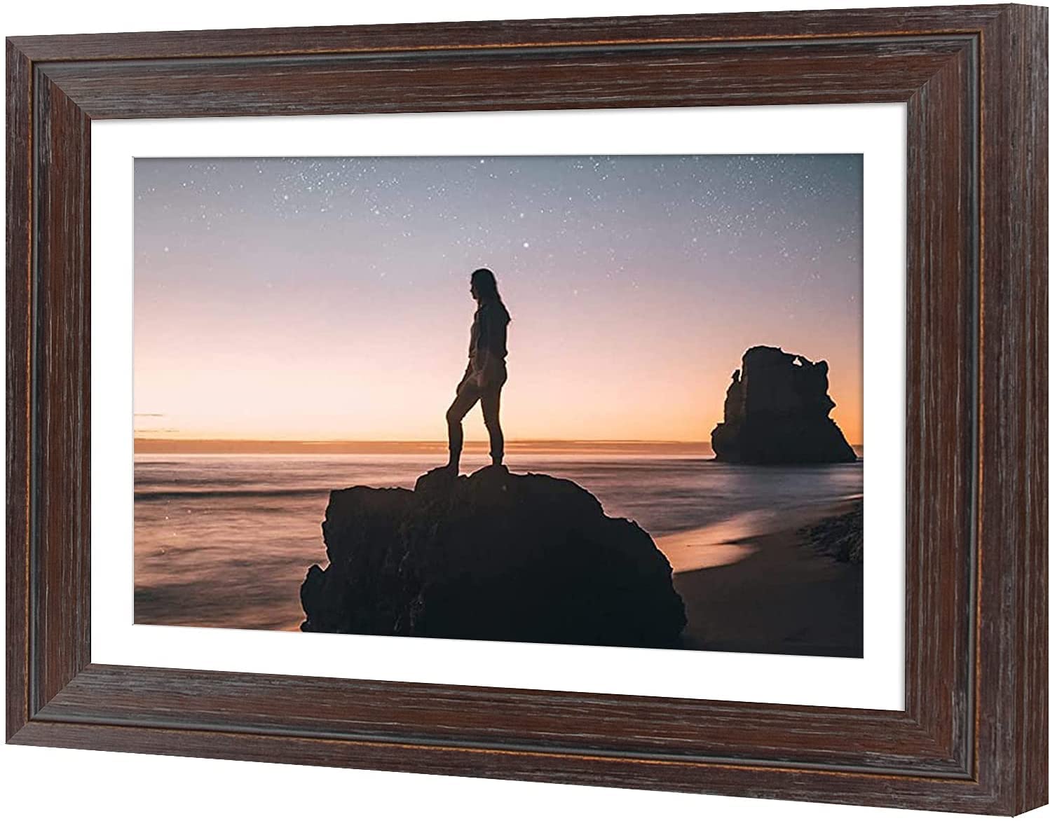Golden State Art, 13x19 Picture Frame - Displays 11x17 Photo with Mat or 13x19 Without Mat, Wide Moulding Solid Wood Frame for Wall Display, Black