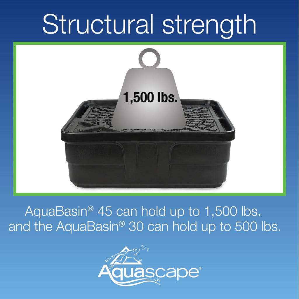 Aquascape AquaBasin 30 Fountain and Water Feature Basin for Landscape and Garden | 78223, Black, 27 Gallon