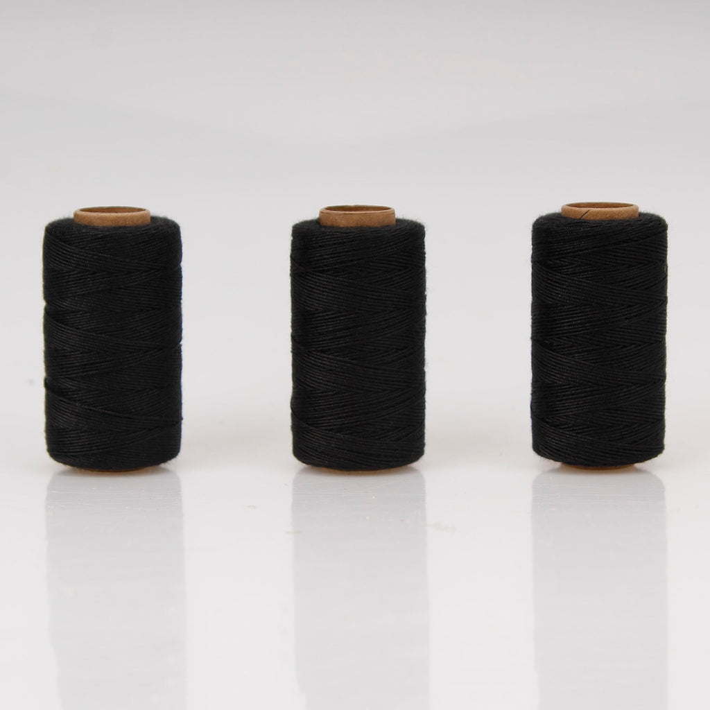 Lusecarl Polyester Thread 110 Yards Each Spool for Hair Extensions 3 Rolls Hair Weave Sewing Threads for Hand Sewing, Hair Extensions, Making Wigs DIY (3 Thread, Black)