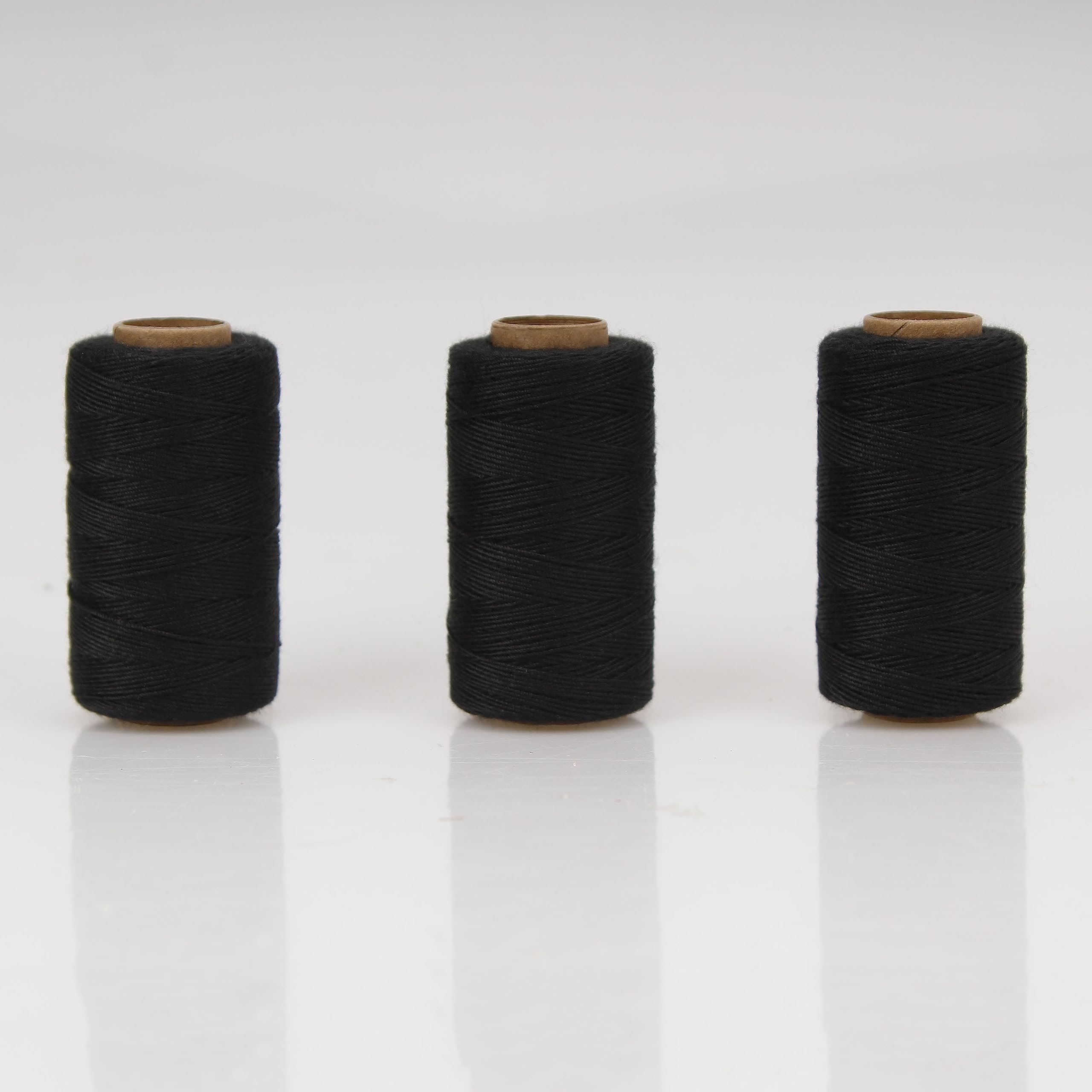 Lusecarl Polyester Thread 110 Yards Each Spool for Hair Extensions 3 Rolls Hair Weave Sewing Threads for Hand Sewing, Hair Extensions, Making Wigs DIY (3 Thread, Black)