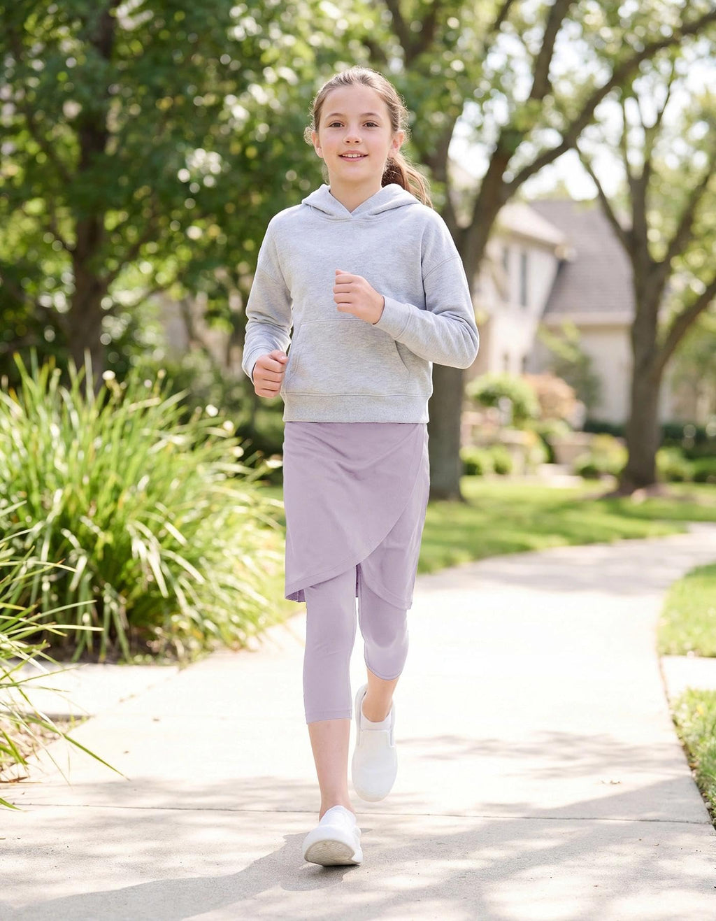 CharmWM Girls High Elastic Waist Capri Pants Kids Cute Active Golf Tennis Skorts Leggings Skirts Trousers