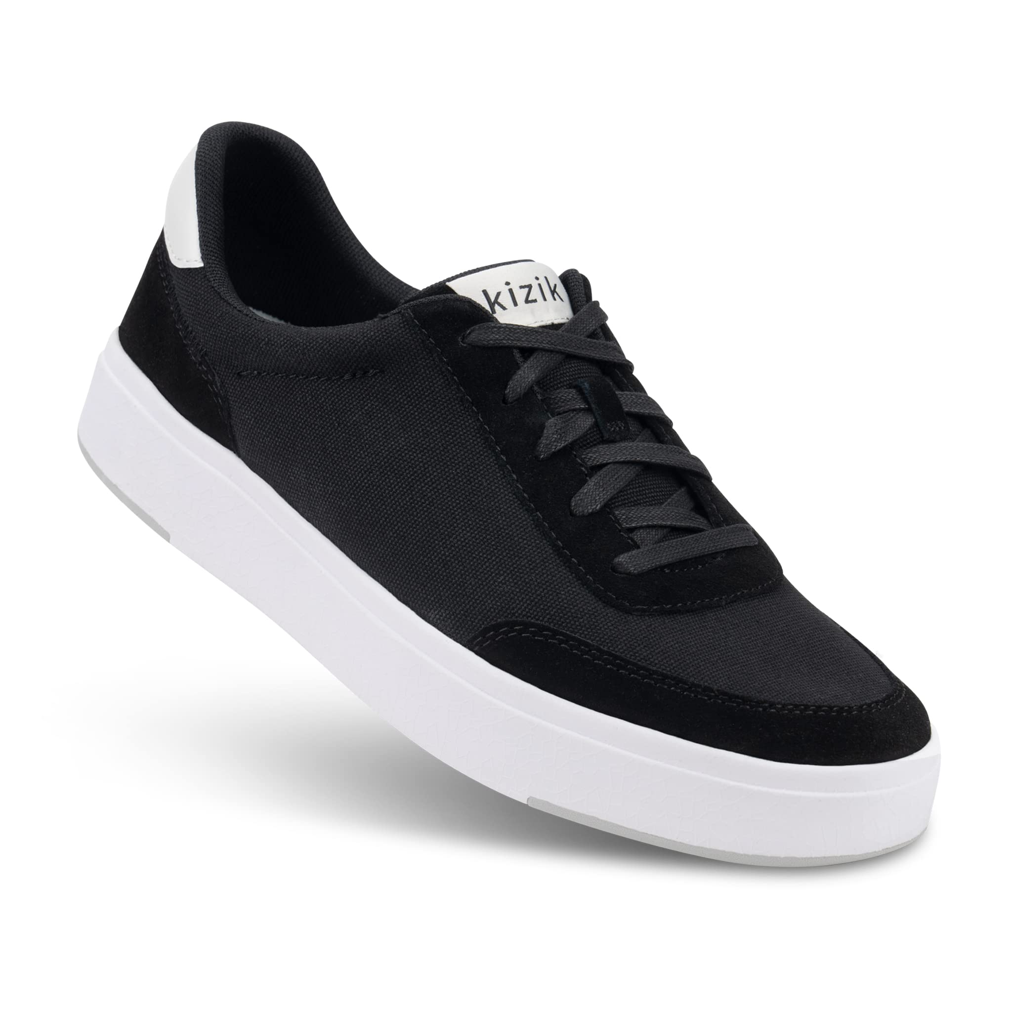 Kizik Slip On Sneakers: Prague - Court Style, 4-Way Stretch Canvas with Suede Details, Casual Shoes for Women & Men, Hands Free Convenience