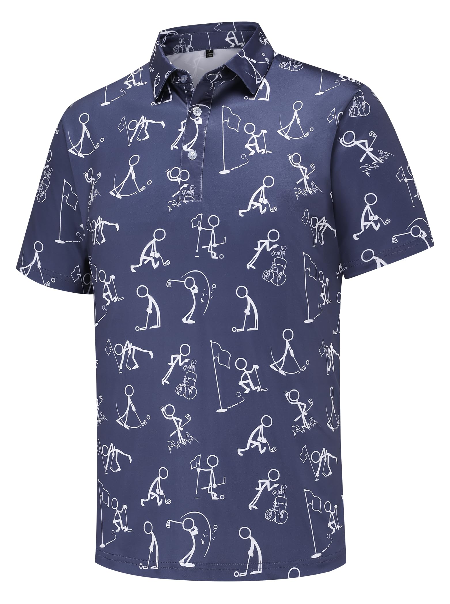 Men's Golf Polo Shirts Funny Golf Shirts for Men Performance Moisture Wicking Quick Dry Athletic Short Sleeve Shirts