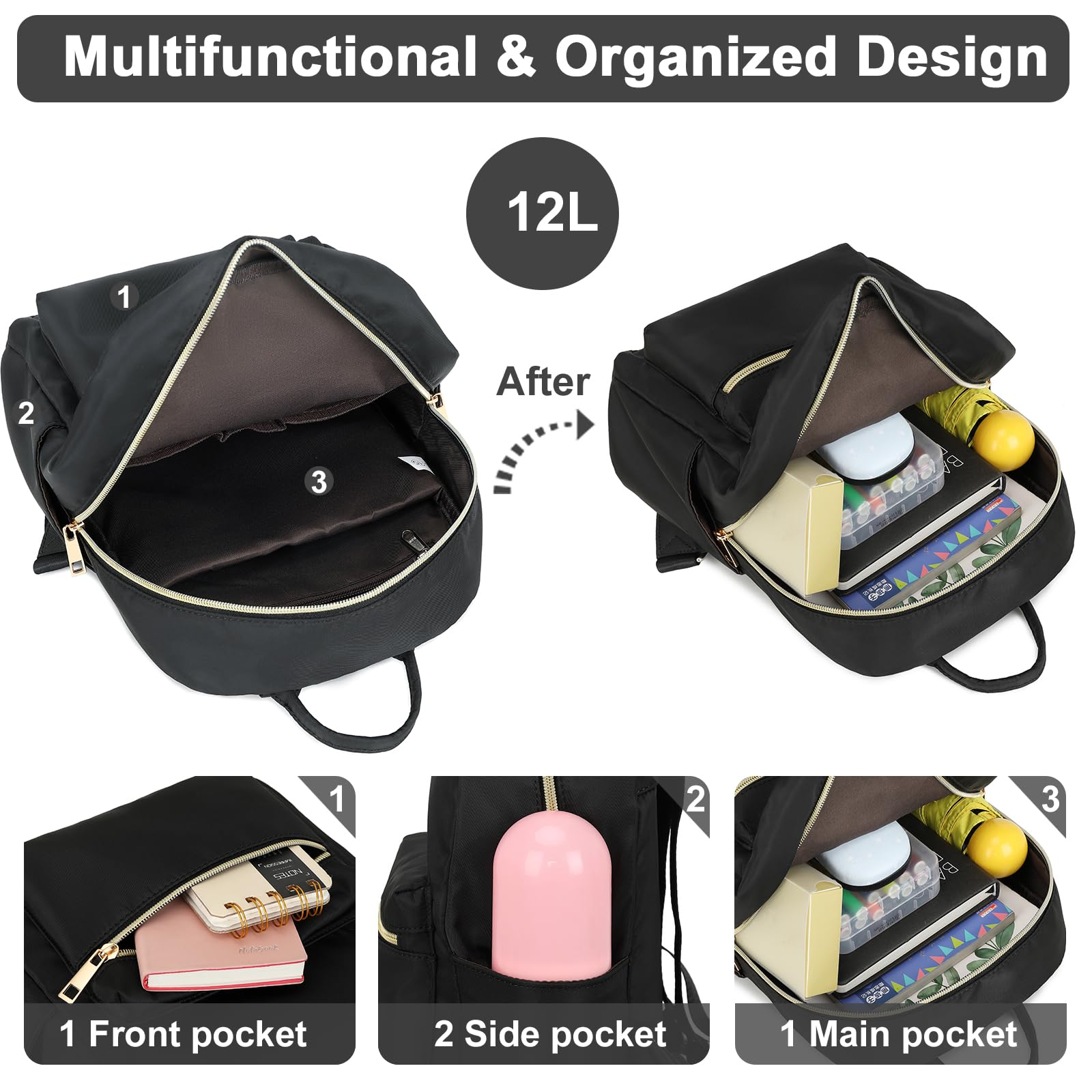 BTOOP Mini Backpack Women Girls Water-resistant Small Backpack Purse Shoulder Bag for Womens Adult Kids School Travel