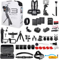 GoPro HERO13 Black Creator Edition - Includes Volta (Battery Grip, Tripod, Remote), Media Mod, Light Mod, Waterproof Action Camera + 64GB Card, 50 Piece Accessory Kit and 2 Extra Batteries