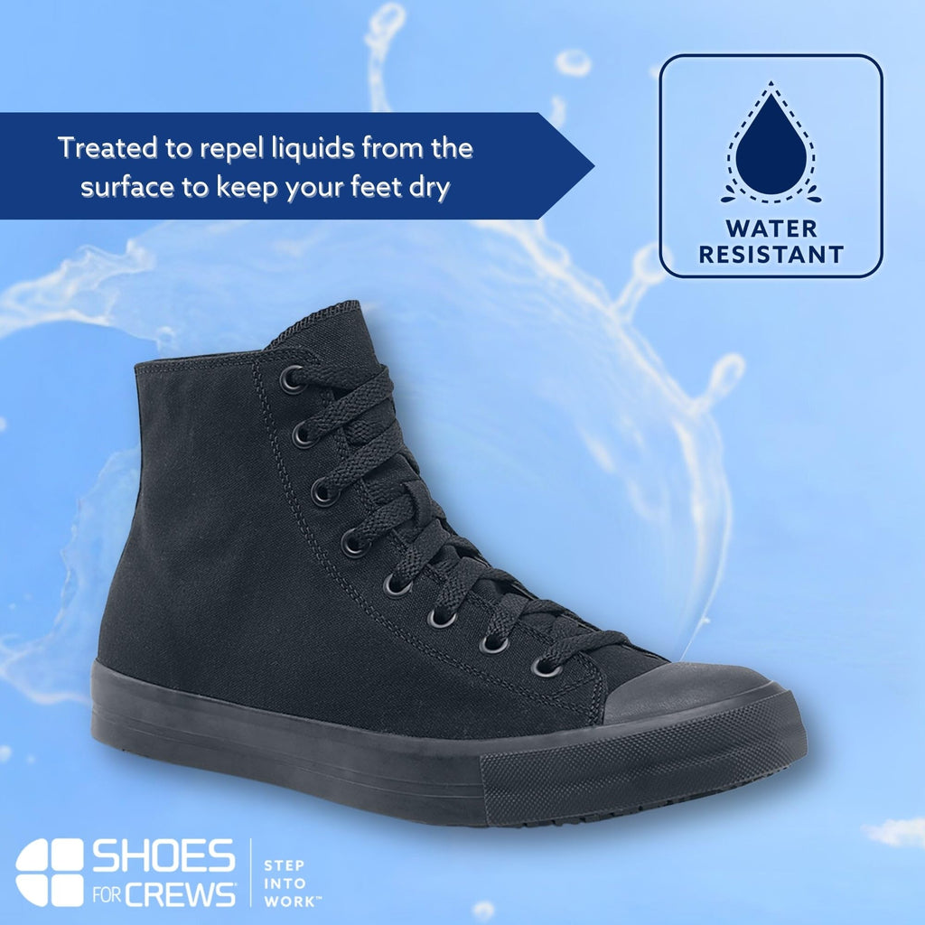 Shoes for Crews Unisex Slip-Resistant High-Top Work Sneakers – Comfortable, Water-Resistant Women's & Men's Shoes for Hospitality, Administrative Roles & More - Pembroke