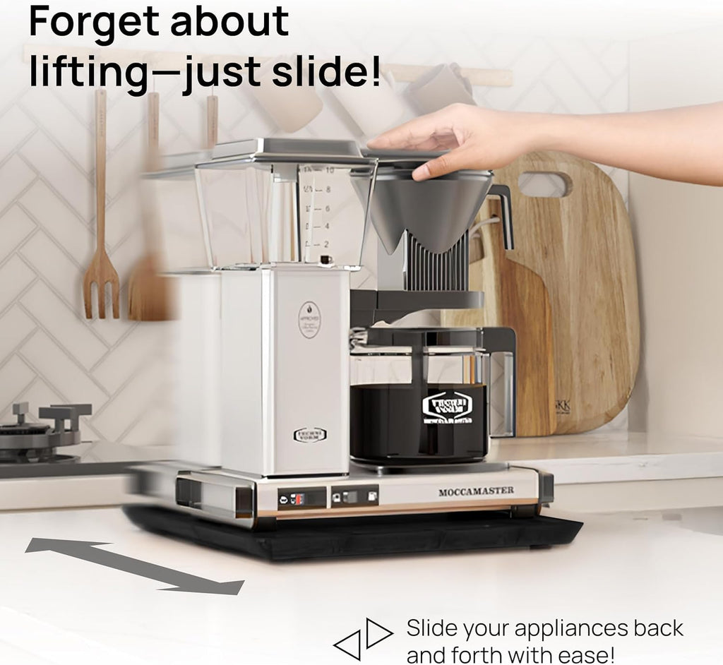 Ibyx Premium Bamboo Mixer Slider for KitchenAid 4.5-5 Qt Tilt-Head Stand Mixer - Food-Grade Appliance Slider Mat for Kitchen Countertop Storage Accessories (Black)