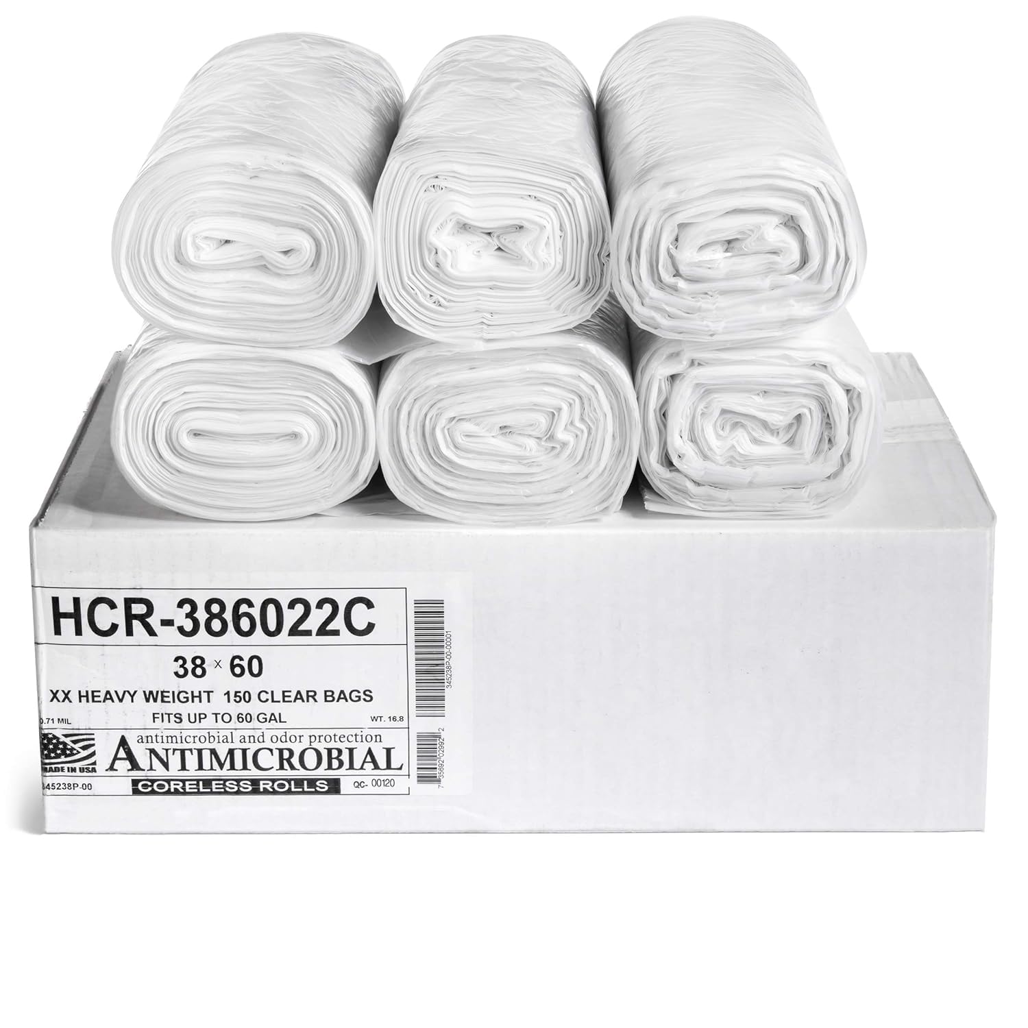 Aluf Plastics High Density Trash Bags, 10 Gallon, 4000 Count, 6 Micron (eq), 24" x 24", Black, for Bathroom, Office, Industrial, Commercial, Janitorial, Municipal, Recycling