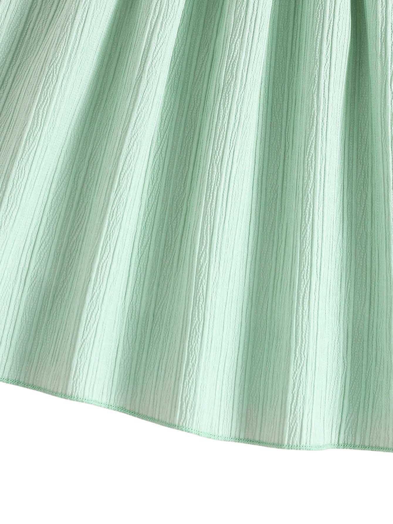 Floerns Girls Cold Shoulder Ruffle Trim Short Sleeve Belted A Line Midi Dress