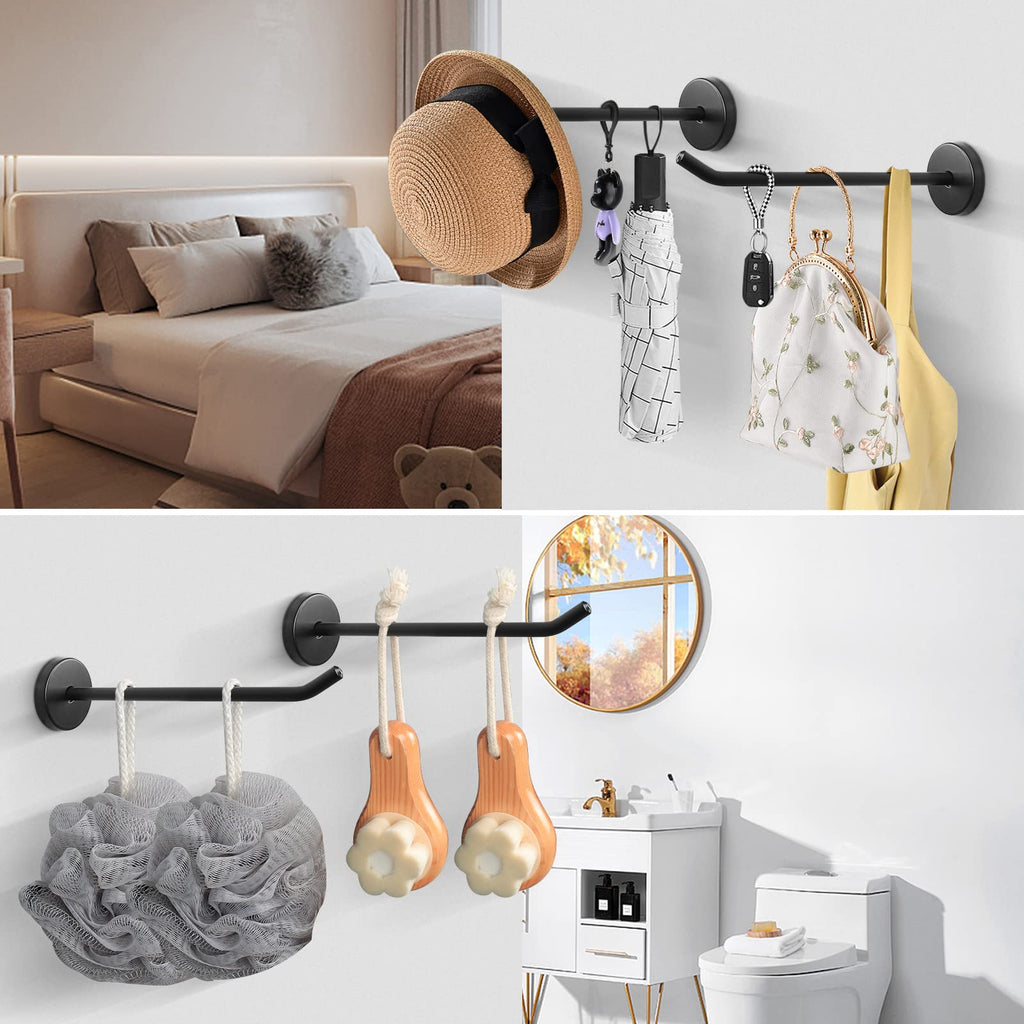 NearMoon Coat Hooks, Wall Mount Hooks for Hanging Hat Hurse Robe, 304 Stainless Steel Heavy Duty Towel Hangers for Bathroom Livingroom Kitchen-Ceiling Hook, 6 Pack (2 Inch, Brushed Nickel)