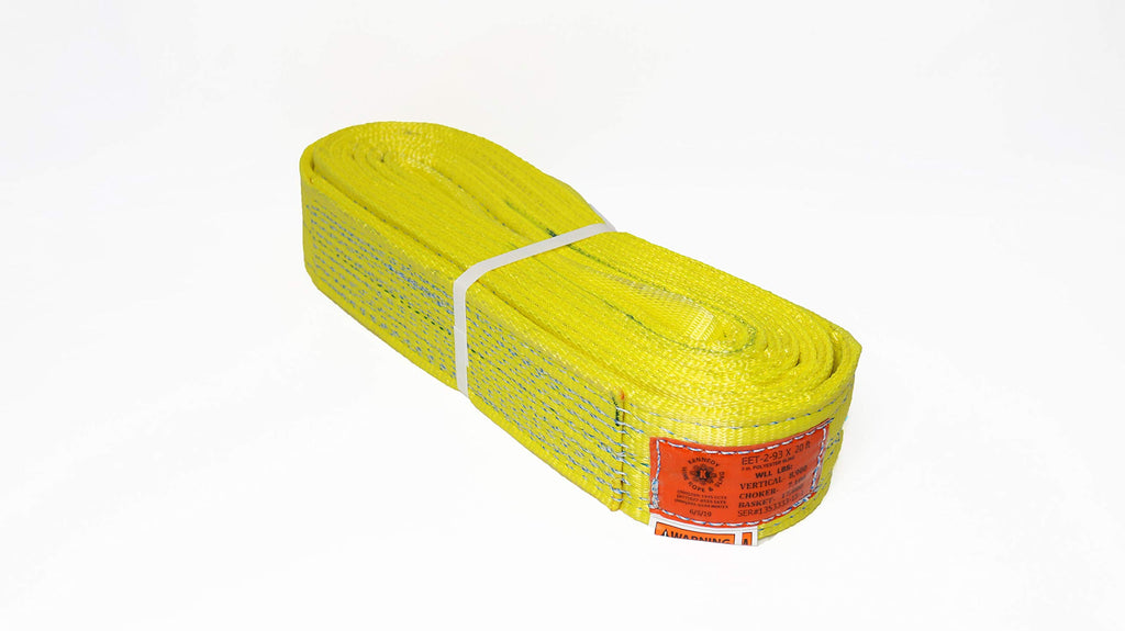 Kennedy Wire Rope & Sling Company 1" x 2' 2-Ply Twist Eye Polyester Lifting Sling (Various Sizes in Listing) Made in The USA