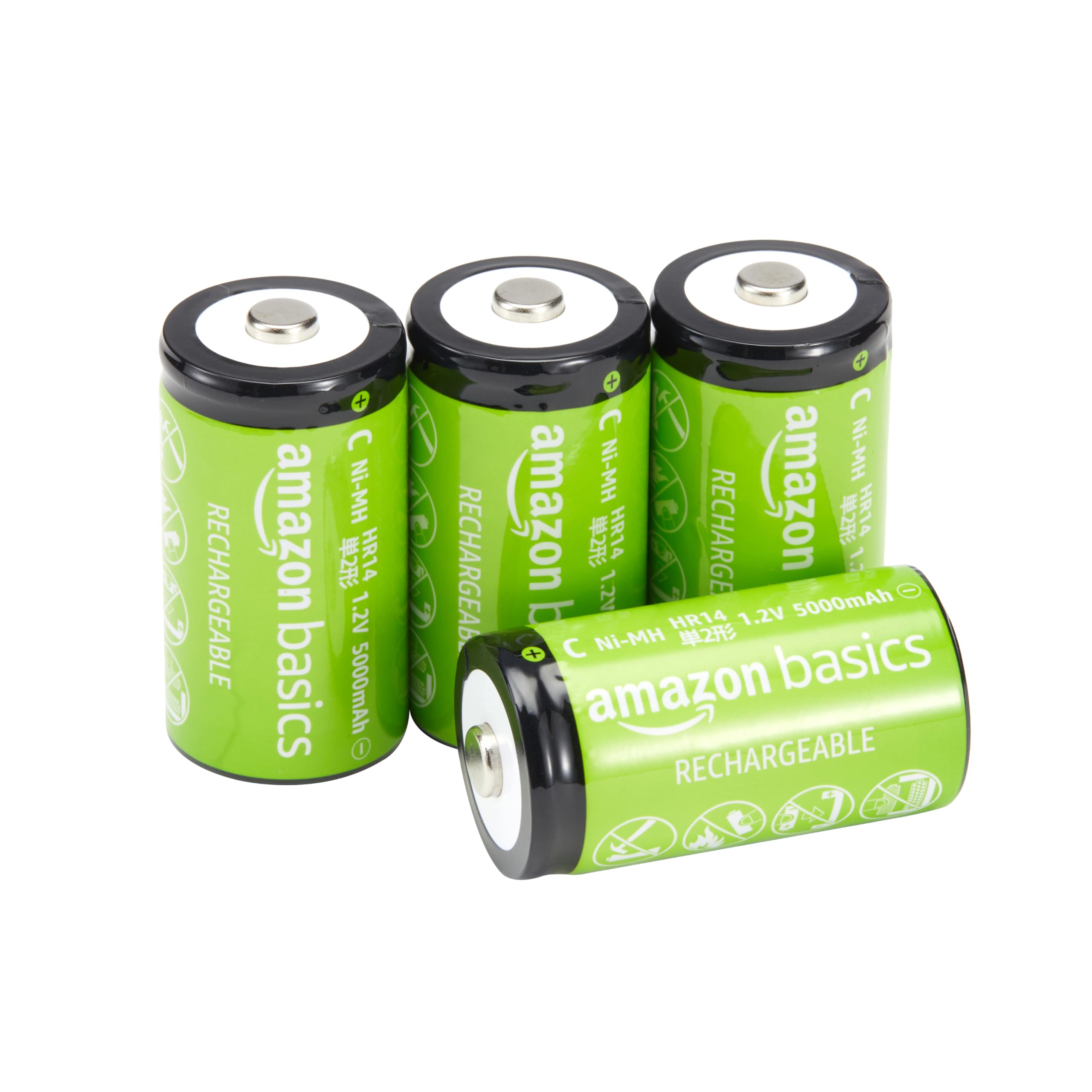 Amazon Basics 4-Pack Rechargeable 9 Volt Ni-MH Batteries, 200 mAh, Pre-Charged, Long Lasting Power, Recharge up to 1000x Times