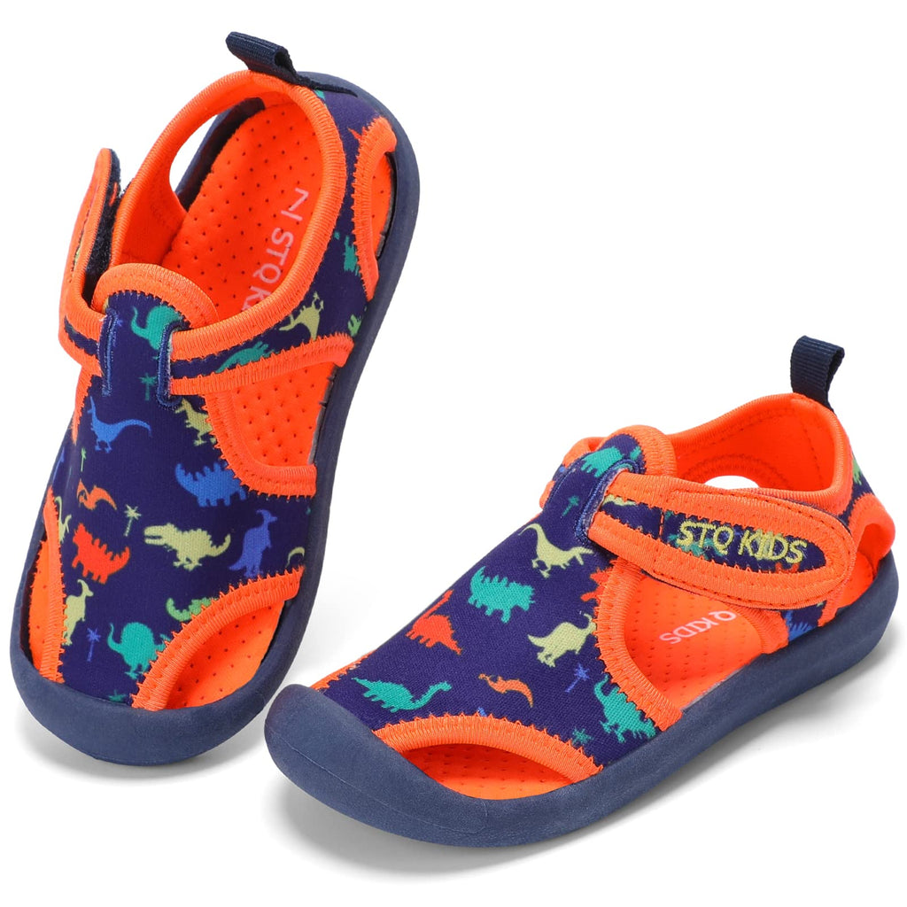 STQ Boys Girls Water Shoes Quick-Dry Slip on Beach Swim Pool Sandals(Toddler/Little Kid)