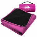 Large Outdoor Waterproof Blanket Extra Thick Fleece Stadium Blanket for Camping, Car, Pet, Picnics - Windproof, Wearable, Machine Washable 80" x 58" (Black Check)