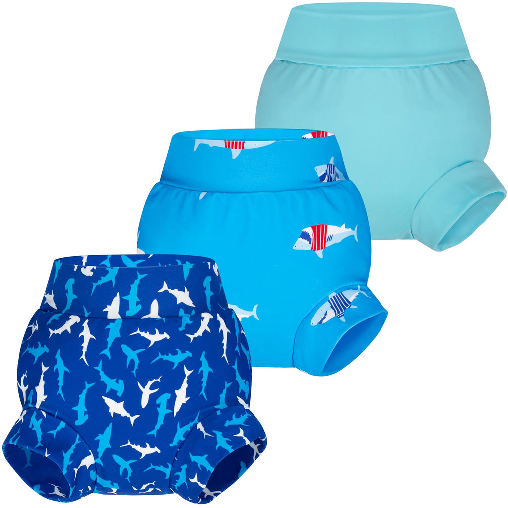 BIG ELEPHANT Baby Swim Diapers 3pcs, Reusable Adjustable Washable Waterproof Swimming Diaper for Boy's and Girl's 6Months - 5 Years