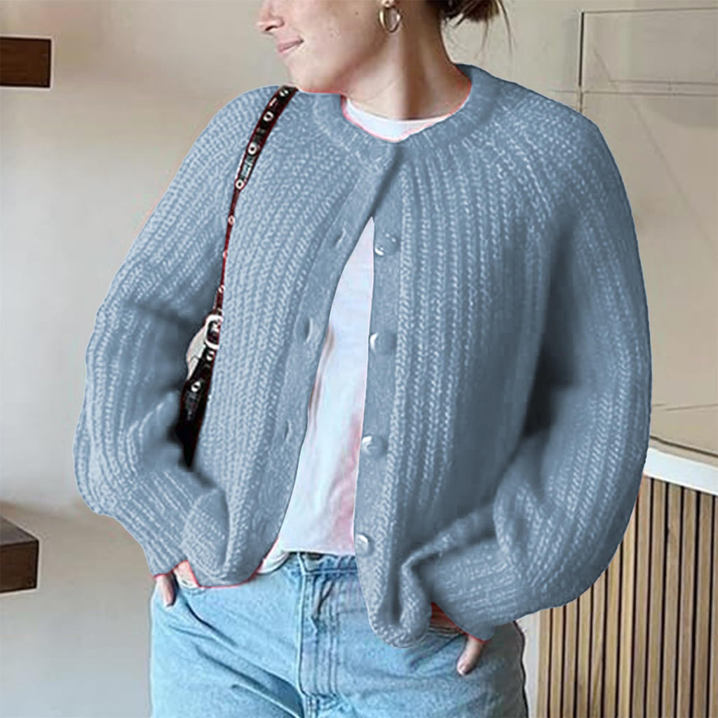 Hixiaohe Cardigan Sweater for Women Long Sleeve Button Y2K Chunky Knit Sweater Fall Casual Open Front Outwear Knitwear Coat
