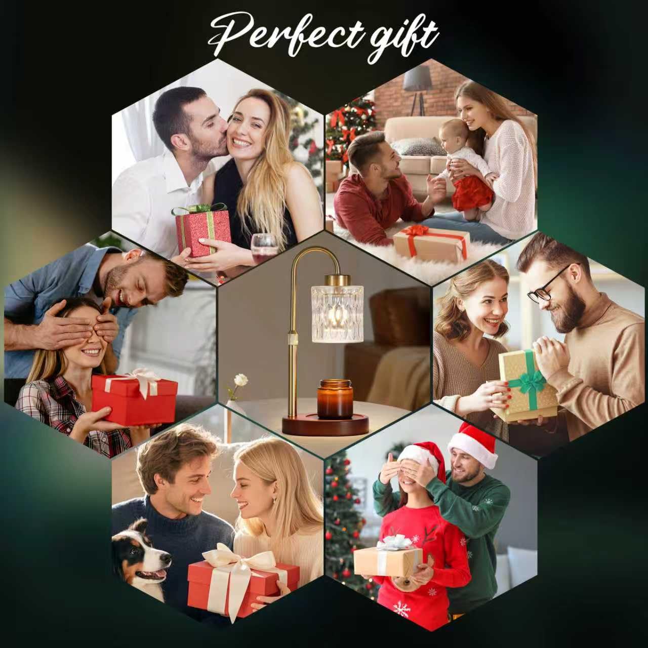 MEIXISUE Candle Warmer Lamp with Timer and Dimmer,Electric Amber Light Gifts for Women Melt Wax Warmer Lamp with 2 Bulbs for Candle Jars House Warming New Home Decor