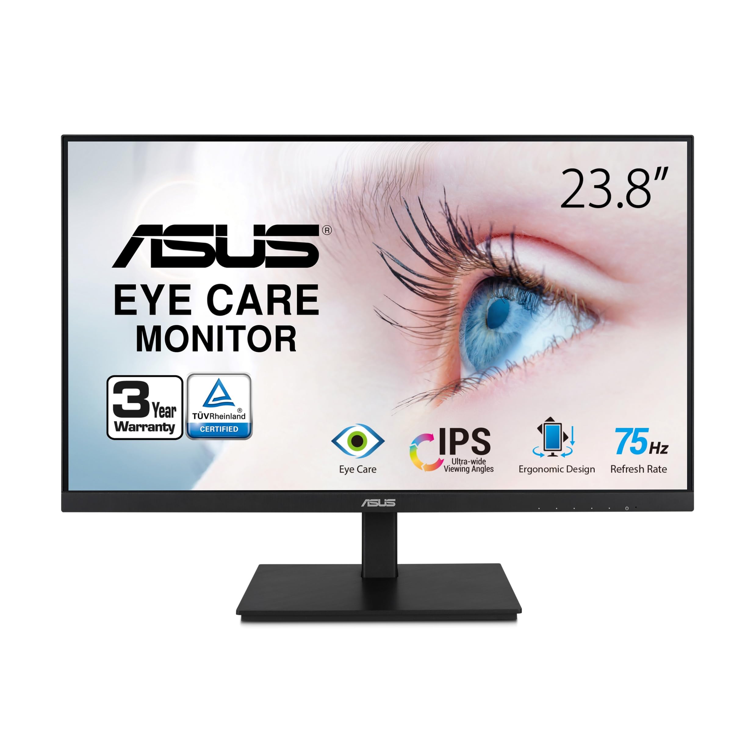 ASUS 22” Eye Care Monitor (VP229QF) – 100Hz, IPS, Full HD, 99% sRGB, Frameless, Adaptive-Sync, DisplayPort, HDMI, Low Blue Light, Flicker Free, Wall Mountable, 3 yr Warranty