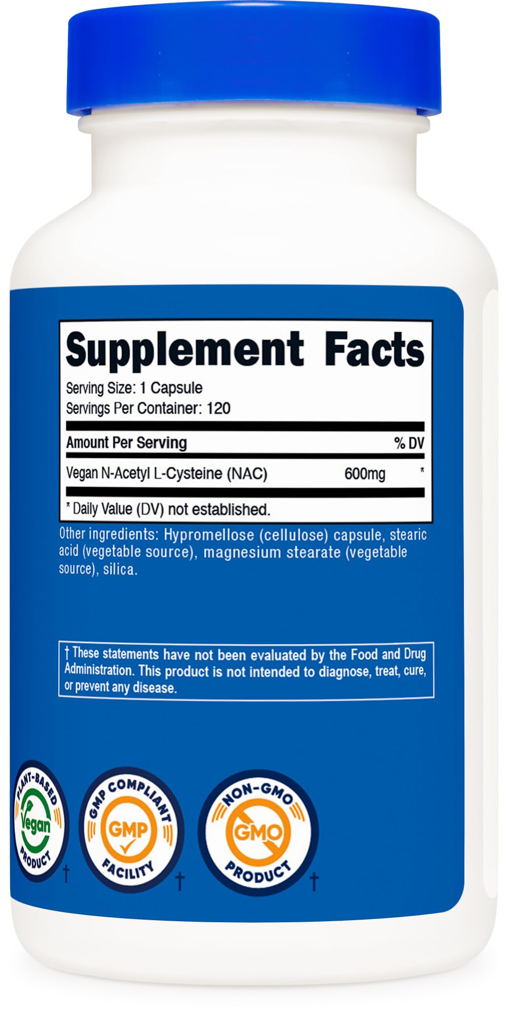 Nutricost N-Acetyl L-Cysteine (NAC) 600mg, 30 Vegan Capsules - GMO Free, Gluten Free, Vegetarian Caps