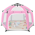 Pop Up Playpen for Baby, Portable Playpen for Babies and Toddlers with Removable Sun-Shades& 2 Side UV Covers, Lightweight Outdoor Baby Play-Pen for Beach Home with Travel Bag, Beige