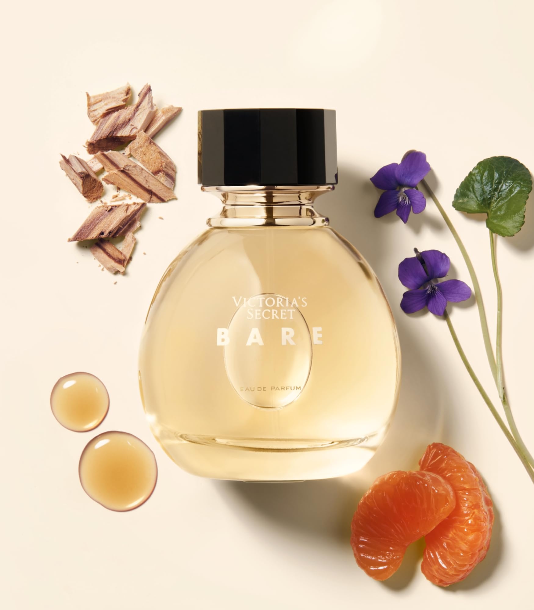 Victoria's Secret Bare Fragrance Mini Mist, notas de sándalo australiano, mandarín de Madagascar y violeta egipcia, spray corporal para mujer (2.5 onzas)