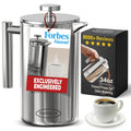 SterlingPro Stainless Steel French Press Coffee Maker 1 L (34 oz) Black – Double Walled Insulated Large Coffee Press, Durable Design Keeps Drinks Hot, Easy to Use and Clean for Rich Flavor Brewing