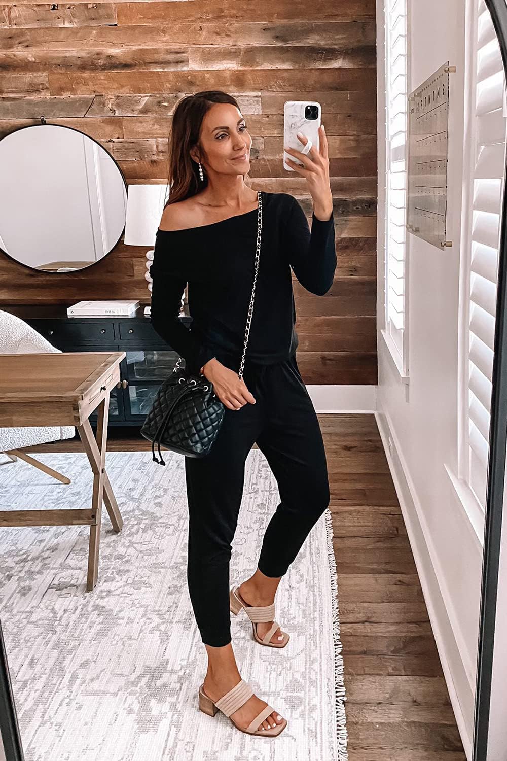 PRETTYGARDEN Jumpsuits for Women Casual 2026 Fall Long Sleeve Off Shoulder Rompers One Piece Travel Outfits Fashion Clothing