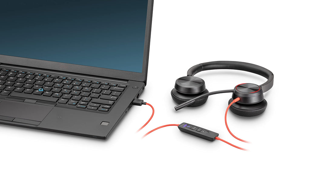 Plantronics Poly - Blackwire 8225 Wired Headset with Boom Mic Dual-Ear (Stereo) Computer Headset - USB-A to Connect to Your PC/Mac - Active Noise Canceling-Works with Teams (Certified), Zoom &More